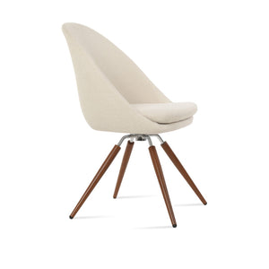 Soho Concept Avanos Carrot Swivel Chair - Stylish Dining Option With Metal Base & Premium Fabric Choices, 10-year Guarantee Walnut,Chrome,White Swivel. Solid Metal Top Part Connected To Four Tubular Legs Soho-concept-dining-chair-00887