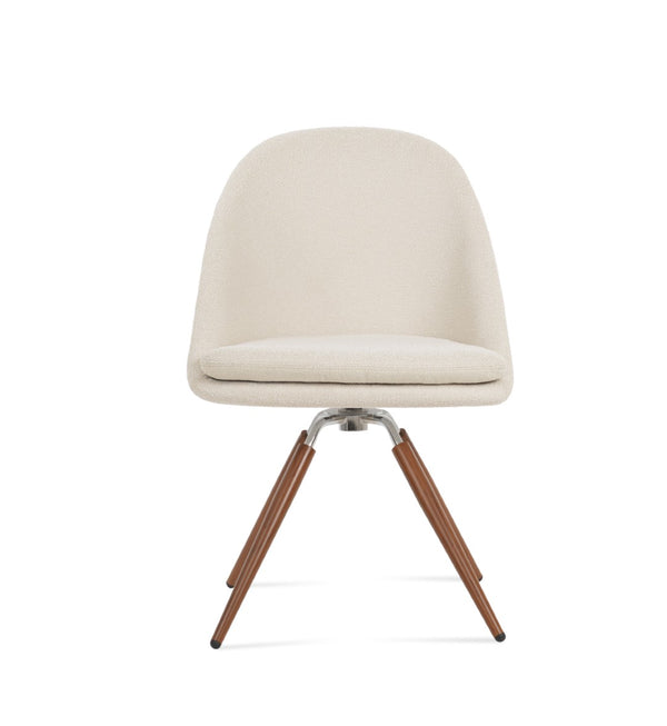Soho Concept Avanos Carrot Swivel Chair - Stylish Dining Option With Metal Base & Premium Fabric Choices, 10-year Guarantee Walnut,Chrome,White Swivel. Solid Metal Top Part Connected To Four Tubular Legs Soho-concept-dining-chair-00887