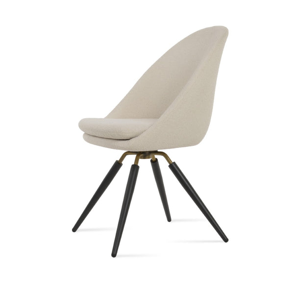 Soho Concept Avanos Carrot Swivel Chair - Stylish Dining Option With Metal Base & Premium Fabric Choices, 10-year Guarantee Black,Brass,White Swivel. Solid Metal Top Part Connected To Four Tubular Legs Soho-concept-dining-chair-00885