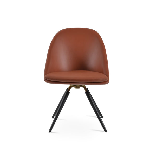 Soho Concept Avanos Carrot Swivel Chair - Stylish Leatherette Dining Chair With Solid Base & 2-year Guarantee Black Swivel. Solid Metal Top Part Connected To Four Tubular Legs Soho-concept-dining-chair-00875