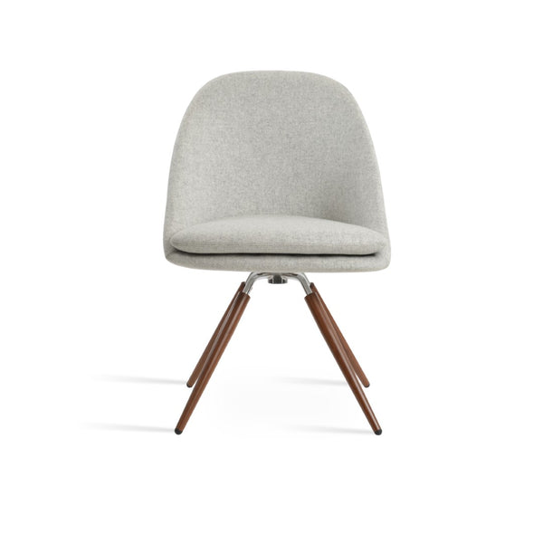 Soho Concept Avanos Carrot Swivel Chair - Elegant Wool Upholstery, Sturdy Metal Base, 10-year Guarantee, Black & More Walnut,Silver Swivel. Solid Metal Top Part Connected To Four Tubular Legs Soho-concept-dining-chair-00876