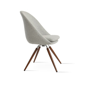 Soho Concept Avanos Carrot Swivel Chair - Elegant Wool Upholstery, Sturdy Metal Base, 10-year Guarantee, Black & More Walnut,Silver Swivel. Solid Metal Top Part Connected To Four Tubular Legs Soho-concept-dining-chair-00876