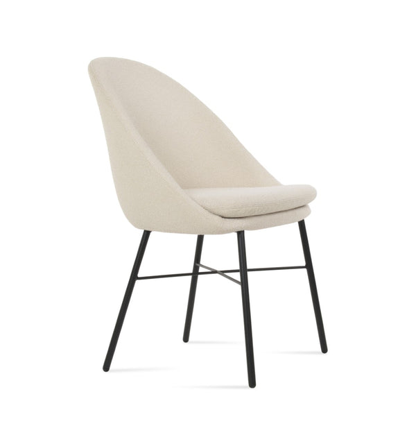 Soho Concept Avanos Cross Chair – Elegant Dining Chair In Diverse Fabrics, 10-year Guarantee, Made In Turkiye Black,White  Soho-concept-dining-chair-00895