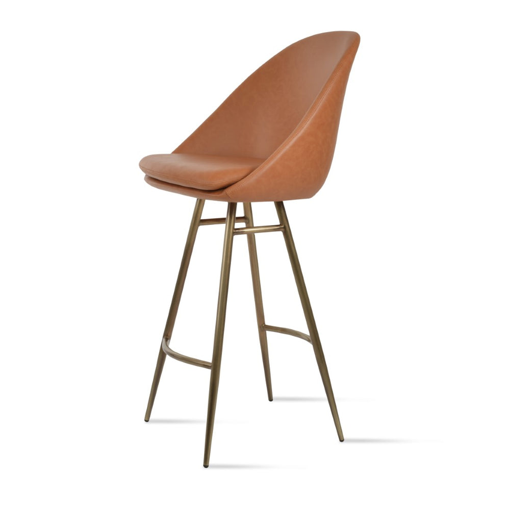 Soho Concept Avanos Galata Barstools & Counterstools In Camira Yoredale Boucle Fabric – 10-year Guarantee! Brass Steel Tubular Legs Soho-concept-dining-chair-10502