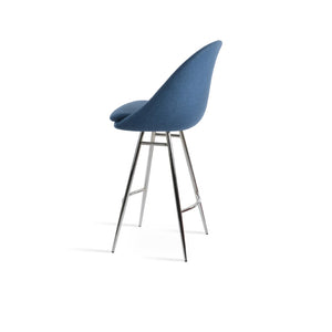 Soho Concept Avanos Galata Barstools & Counterstools - Durable Wool Upholstery, Modern Design, 10-year Guarantee Chrome,Blue Steel Tubular Legs Soho-concept-dining-chair-10503