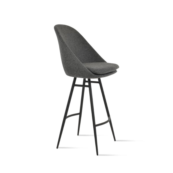 Soho Concept Avanos Galata Barstools & Counterstools - Durable Wool Upholstery, Modern Design, 10-year Guarantee Black,Dark Grey Steel Tubular Legs Soho-concept-dining-chair-10500
