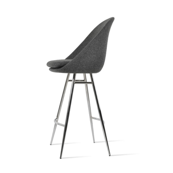 Soho Concept Avanos Galata Barstools & Counterstools - Durable Wool Upholstery, Modern Design, 10-year Guarantee Brass,Dark Grey Steel Tubular Legs Soho-concept-dining-chair-10501