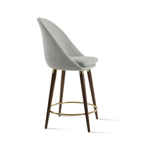 Soho Concept Avanos Wood Barstools With Premium Wool Fabric - 10-year Guarantee, Stylish Walnut Finish & Comfort Walnut,Gold,Silver  Soho-concept-dining-chair-10505