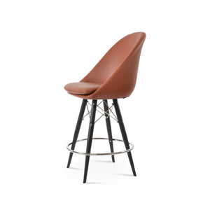Soho Concept Avanos Stylish Barstools & Counterstools With Memory Swivel Option - Durable Leatherette Finish Walnut  Soho-concept-dining-chair-10507