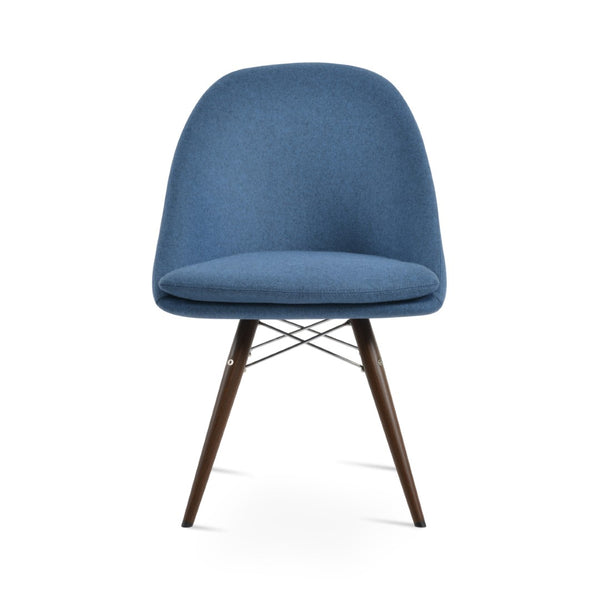 Soho Concept Avanos Mw Dining Chair In Camira Blazer Wool - Elegant, Durable, Memory Swivel, 10-year Guarantee Walnut,Blue  Soho-concept-dining-chair-00908