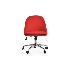 Soho Concept Avanos Office Chair - Luxury Upholstery Options, 10-year Guarantee, Adjustable Heights, 350 Lbs Capacity Chrome,Red  Soho-concept-dining-chair-11653