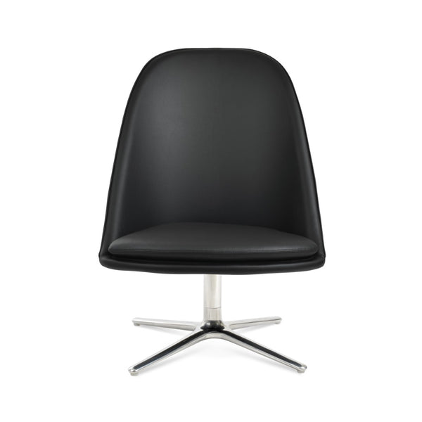 Soho Concept Avanos Oval Lounge Chair With Swivel Base, Leatherette Upholstery & 2-year Guarantee – Light Grey Black  Soho-concept-dining-chair-12772