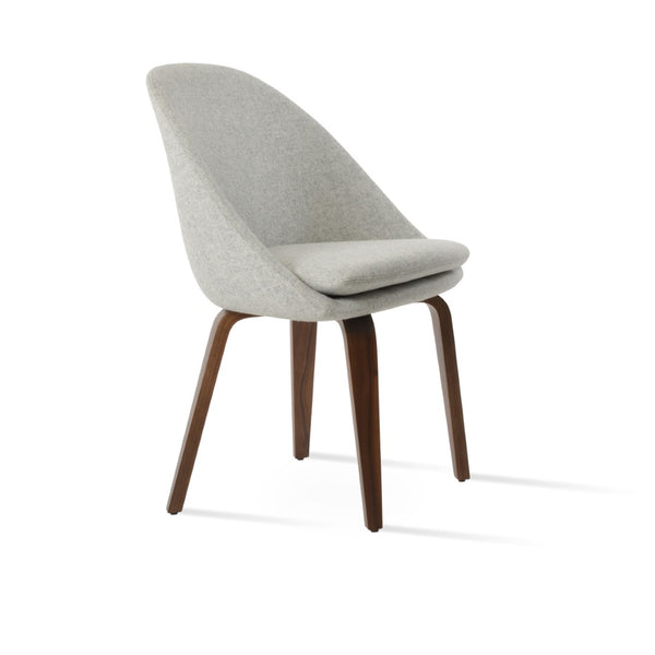 Soho Concept Avanos Plywood Dining Chair With Camira Blazer Wool Fabric - Stylish & Durable, 10-year Guarantee! Walnut,Silver  Soho-concept-dining-chair-00925