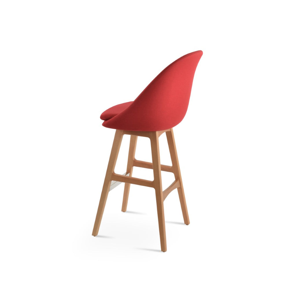 Soho Concept Avanos Premium Wood Barstools & Counterstools With Camira Era Fabric – 10-year Warranty, Stylish Finishes Natural,Red  Soho-concept-dining-chair-10515
