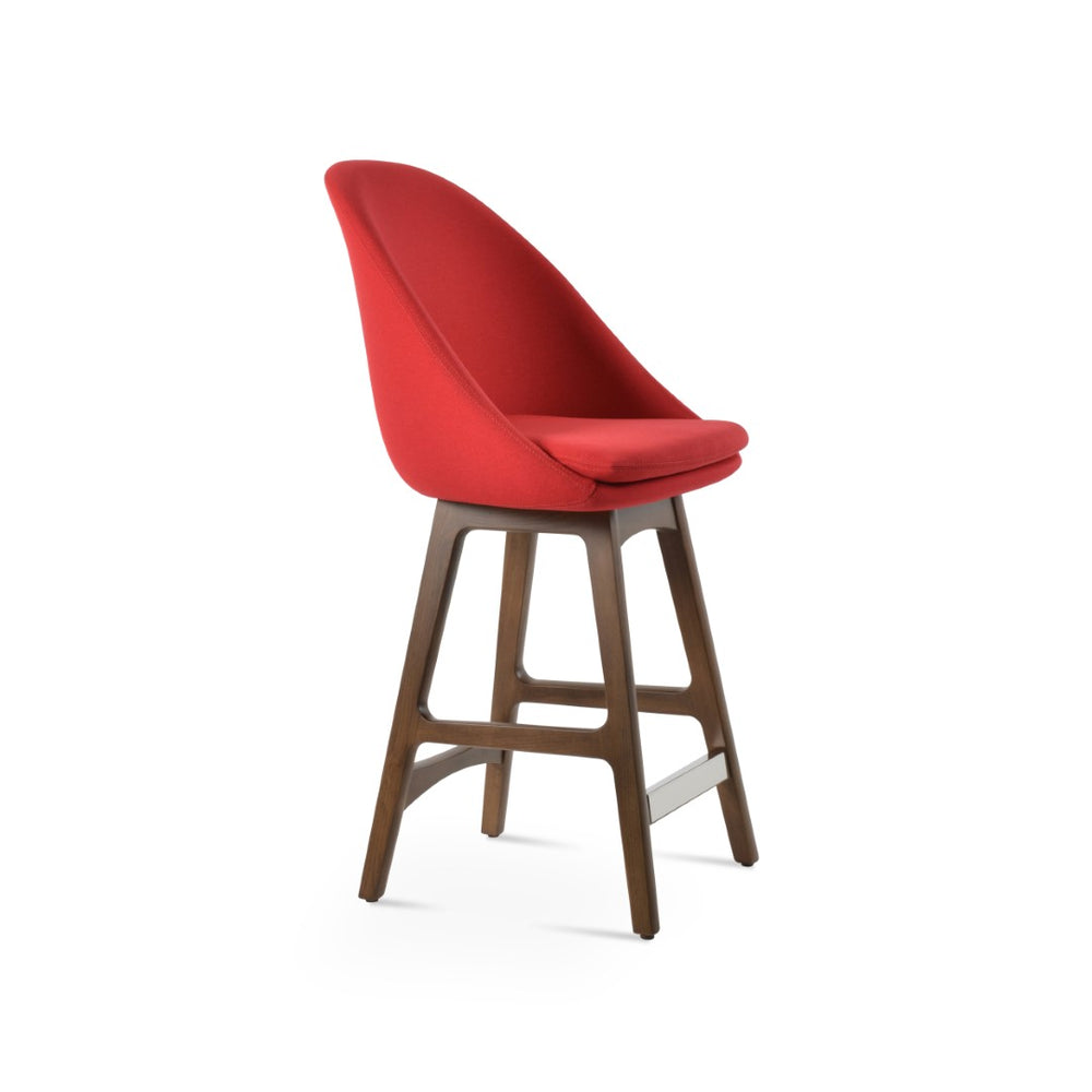 Soho Concept Avanos Premium Wood Barstools & Counterstools With Camira Era Fabric – 10-year Warranty, Stylish Finishes Natural,Red  Soho-concept-dining-chair-10515