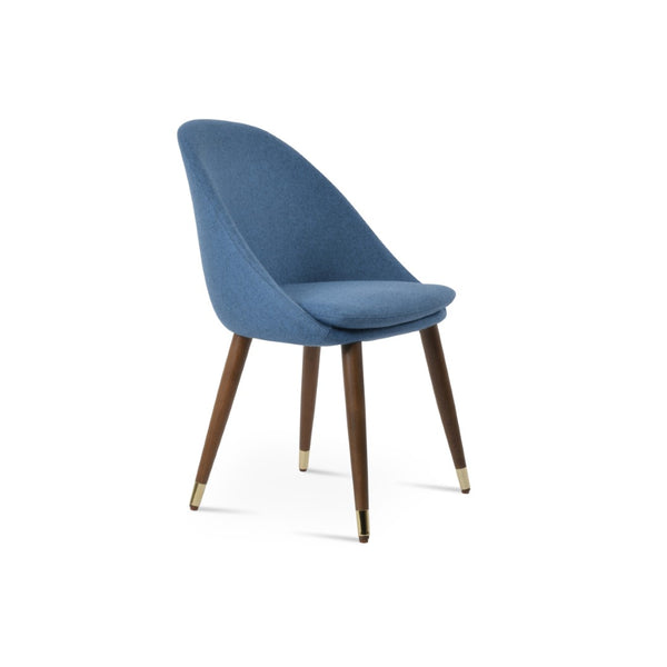 Soho Concept Avanos Ptr-wood Dining Chair In Camira Blazer Wool - Luxurious Design With 10-year Guarantee! Blue,Walnut,Gold  Soho-concept-dining-chair-00936