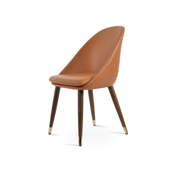 Soho Concept Avanos Ptr-wood Dining Chair - Soft Walnut & Gold Accents, 400 Lbs Capacity, 2-year Warranty, Stylish Comfort Walnut,Gold  Soho-concept-dining-chair-00945