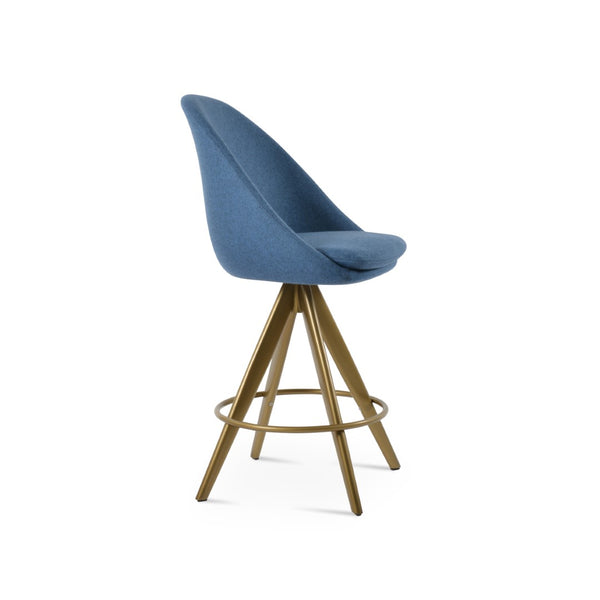 Soho Concept Avanos Pyramid-mw Barstools & Counterstools In Luxurious Wool Fabric - 10-year Guarantee & Style! Brass,Blue  Soho-concept-dining-chair-10519