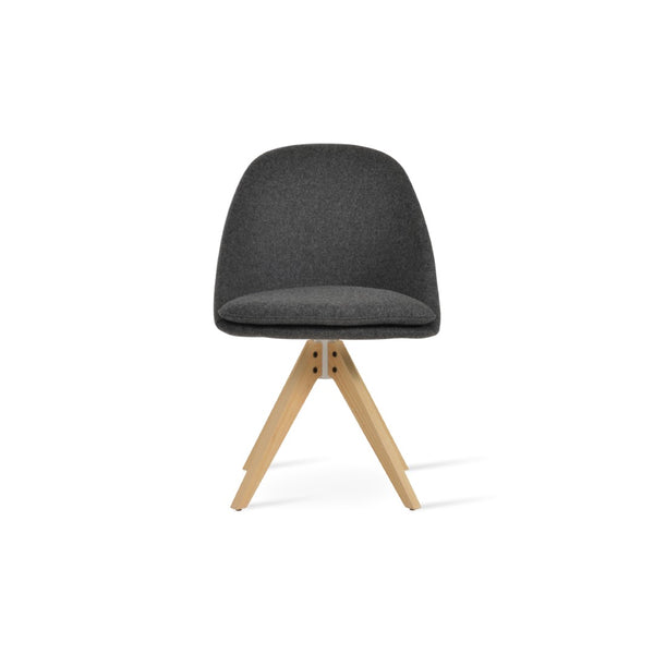 Soho Concept Avanos Pyramid Wood Swivel Dining Chair - Durable Camira Blazer Wool Fabric & 10-year Guarantee Natural,Dark Grey  Soho-concept-dining-chair-00951