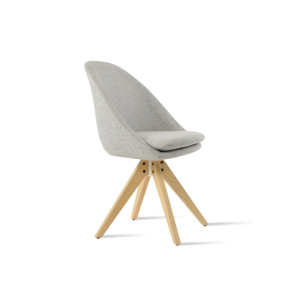 Soho Concept Avanos Pyramid Wood Swivel Dining Chair - Durable Camira Blazer Wool Fabric & 10-year Guarantee Natural,Silver  Soho-concept-dining-chair-00946