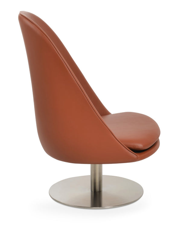 Soho Concept Avanos Round Swivel Chair - Modern Leatherette Design With 2-year Guarantee, Soft Cinnamon Finish Cinnamon  Soho-concept-dining-chair-12774