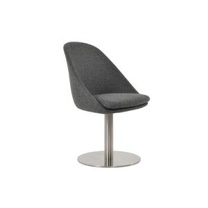 Soho Concept Avanos Round Swivel Chair In Premium Camira Wool Fabric - 10-year Guarantee, Elegant & Durable Design Dark Grey  Soho-concept-dining-chair-00962
