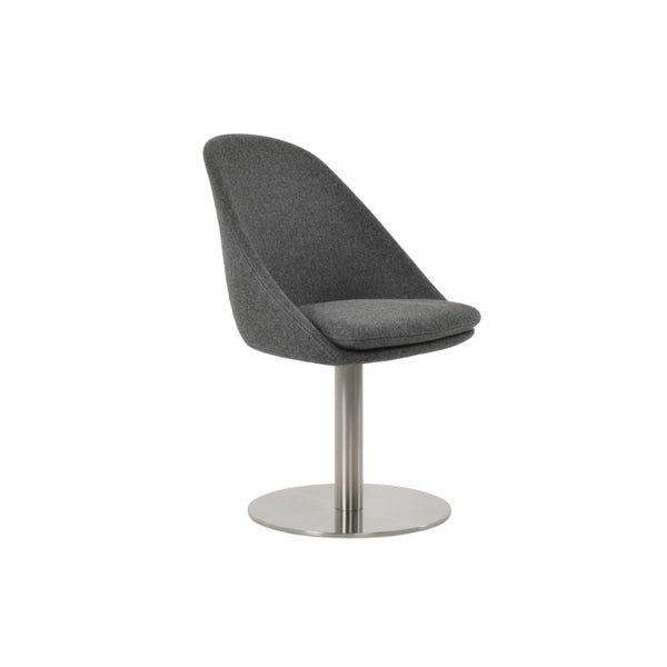 Soho Concept Avanos Round Swivel Chair In Premium Camira Wool Fabric - 10-year Guarantee, Elegant & Durable Design Dark Grey  Soho-concept-dining-chair-00962