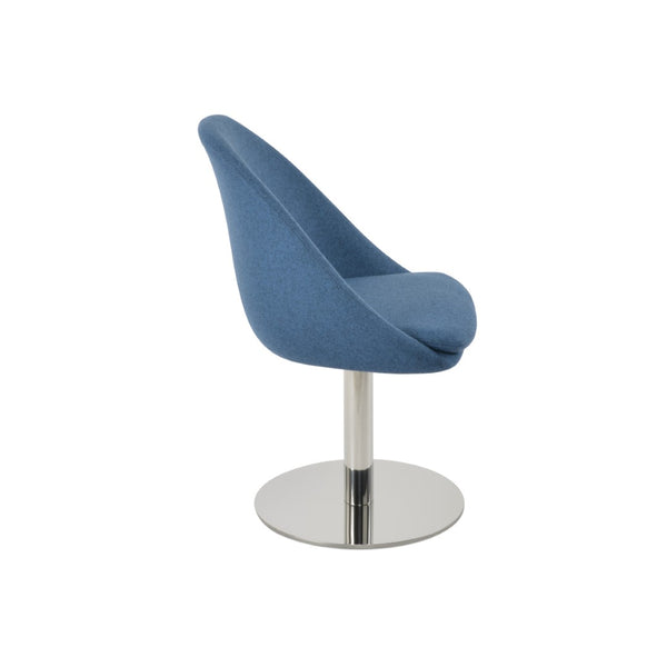 Soho Concept Avanos Round Swivel Chair In Premium Camira Wool Fabric - 10-year Guarantee, Elegant & Durable Design Blue  Soho-concept-dining-chair-00963