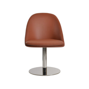 Soho Concept Avanos Round Swivel Chair - Stylish Leatherette Dining Chair With 2-year Guarantee, Modern Design Fr Cinnamon  Soho-concept-dining-chair-00956
