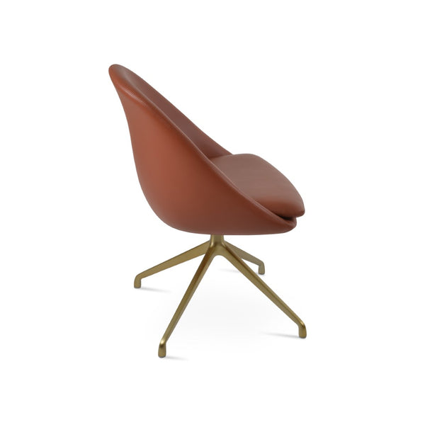 Soho Concept Avanos Spider Swivel Chair - Modern Leatherette Dining Chair With 2-year Guarantee & Stylish Finish Brass  Soho-concept-dining-chair-00974