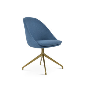 Soho Concept Avanos Spider Swivel Chair In Premium Camira Blazer Wool - 10-year Guarantee, Stylish & Durable Brass,Blue  Soho-concept-dining-chair-00968