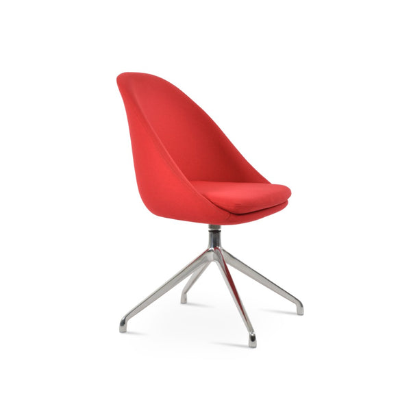 Soho Concept Avanos Spider Swivel Chair - Stylish Dining With Durable Camira Fabrics & 10-year Guarantee Options Red  Soho-concept-dining-chair-00966
