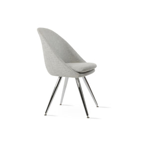 Soho Concept Avanos Star Dining Chair In Camira Blazer Wool - 10-year Guarantee, Stylish Chrome Base & Durable Design Chrome,Silver  Soho-concept-dining-chair-00991