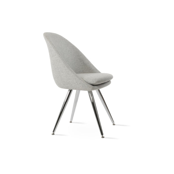 Soho Concept Avanos Star Dining Chair In Camira Blazer Wool - 10-year Guarantee, Stylish Chrome Base & Durable Design Chrome,Silver  Soho-concept-dining-chair-00991
