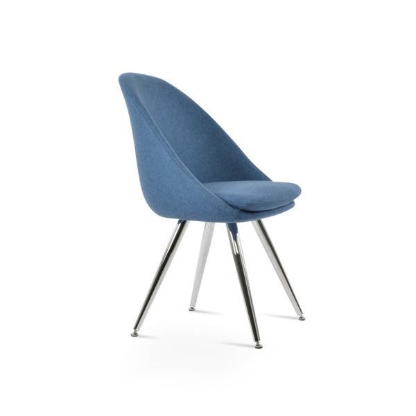 Soho Concept Avanos Star Dining Chair In Camira Blazer Wool - 10-year Guarantee, Stylish Chrome Base & Durable Design Chrome,Blue  Soho-concept-dining-chair-00999