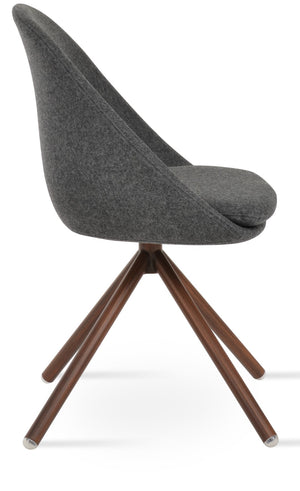 Soho Concept Avanos Stick Swivel Chair - Stylish Camira Blazer Wool, Durable Design, 10-year Guarantee, Brass Finish Dark Grey Steel Tube Soho-concept-dining-chair-01038