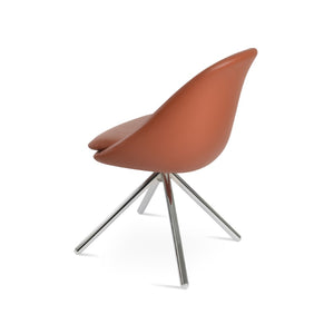 Soho Concept Avanos Stick Swivel Chair - Stylish Leatherette Dining Seat With Steel Base, 2-year Guarantee, 300 Lbs Chrome Steel Tube Soho-concept-dining-chair-01024
