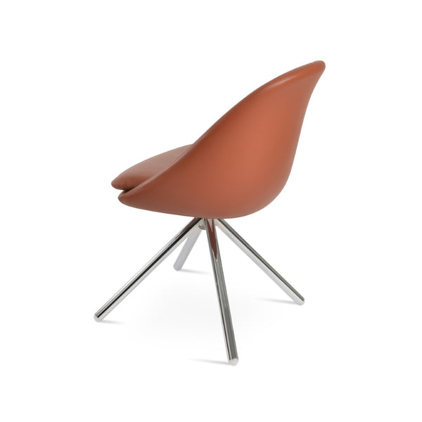 Soho Concept Avanos Stick Swivel Chair - Stylish Leatherette Dining Seat With Steel Base, 2-year Guarantee, 300 Lbs Chrome Steel Tube Soho-concept-dining-chair-01024