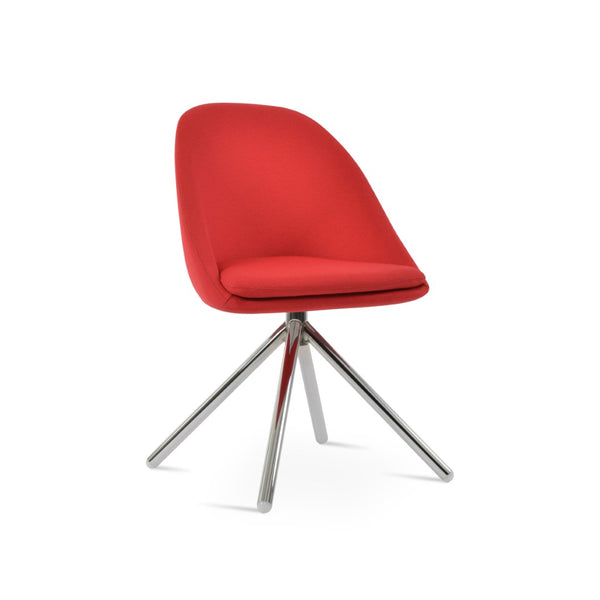 Soho Concept Avanos Stick Swivel Chair - Stylish Dining With Metal Bases, Durable Fabrics & 10-year Guarantee Options Chrome,Red Steel Tube Soho-concept-dining-chair-01021
