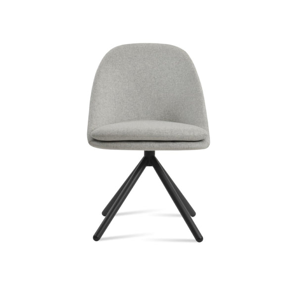 Soho Concept Avanos Stick Swivel Chair - Stylish Camira Blazer Wool, Durable Design, 10-year Guarantee, Brass Finish Black,Silver Steel Tube Soho-concept-dining-chair-01029