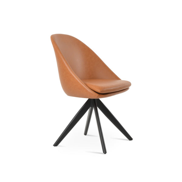 Soho Concept Avanos Sword Dining Swivel Chair - Stylish Leatherette Comfort With Memory Feature & 2-year Guarantee Black  Soho-concept-dining-chair-01046