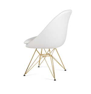 Soho Concept Avanos 4 Star Chair - Stylish Leatherette Dining Chair With Gold Finish, 2-year Guarantee, Durable Design Gold,White  Soho-concept-dining-chair-01068
