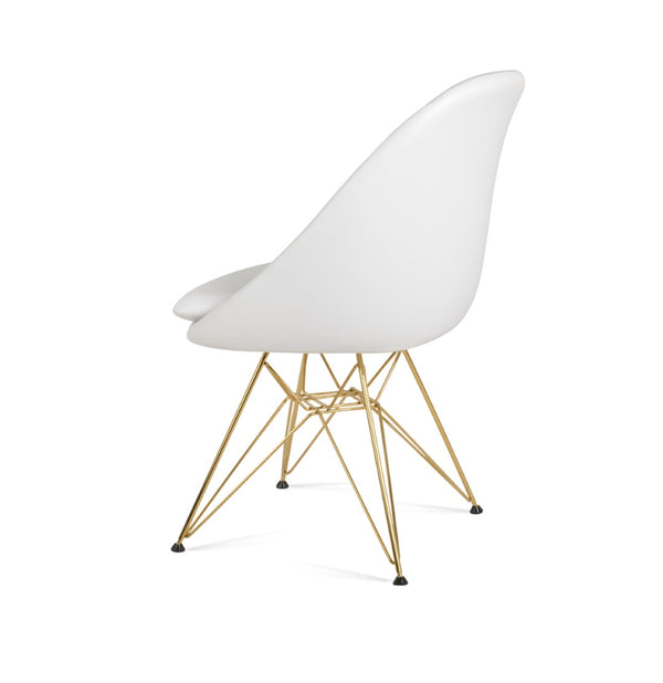 Soho Concept Avanos 4 Star Chair - Stylish Leatherette Dining Chair With Gold Finish, 2-year Guarantee, Durable Design Gold,White  Soho-concept-dining-chair-01068