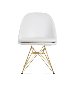 Soho Concept Avanos 4 Star Chair - Stylish Leatherette Dining Chair With Gold Finish, 2-year Guarantee, Durable Design Gold,White  Soho-concept-dining-chair-01068