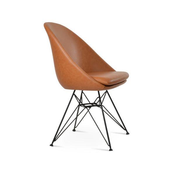 Soho Concept Avanos Ana Chair - Stylish Leatherette Dining Chair With Chrome Footrest And 2-year Guarantee, Black Black  Soho-concept-dining-chair-01064