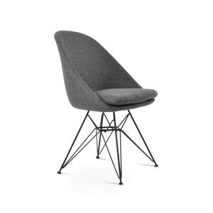 Soho Concept Avanos Mw Dining Chair In Camira Blazer Wool - Elegant, Durable, Memory Swivel, 10-year Guarantee Black,Dark Grey  Soho-concept-dining-chair-01063