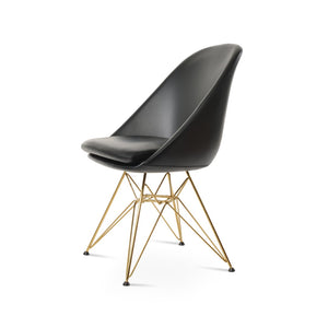 Soho Concept Avanos 4 Star Chair - Stylish Leatherette Dining Chair With Gold Finish, 2-year Guarantee, Durable Design Gold,Black  Soho-concept-dining-chair-01066