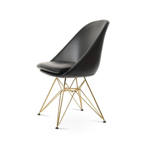 Soho Concept Avanos 4 Star Chair - Stylish Leatherette Dining Chair With Gold Finish, 2-year Guarantee, Durable Design Gold,Black  Soho-concept-dining-chair-01066