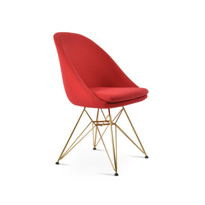 Soho Concept Avanos 4 Star Chair: Elegant Dining Chair In Boucle, Velvet, Or Nubuck Fabrics With 10-year Guarantee Gold,Red  Soho-concept-dining-chair-01060
