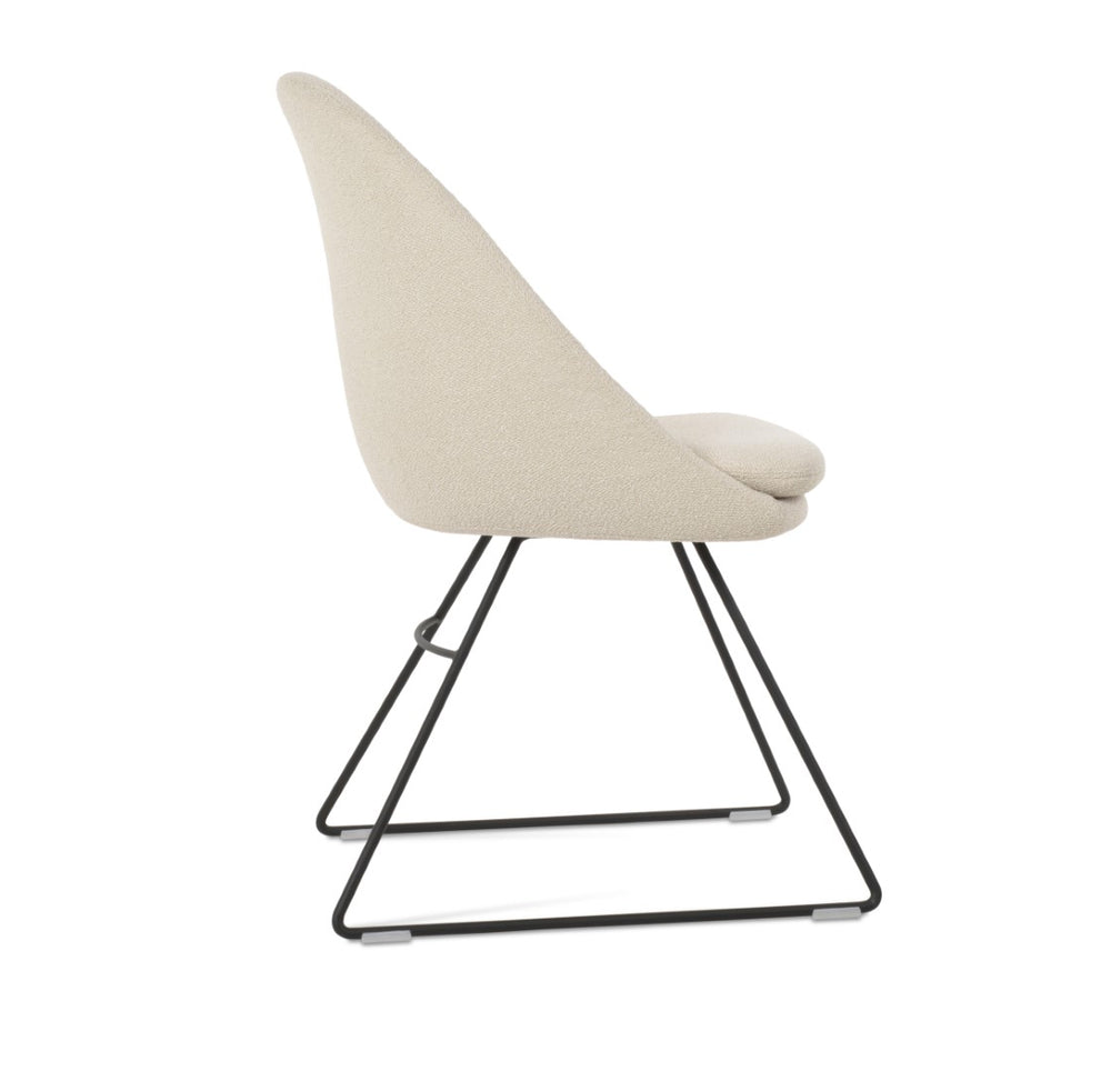 Soho Concept Avanos Wire Dining Chair: Stylish Chrome Base, Premium Fabric Options, 10-year Guarantee, 300 Lbs Support Black,White  Soho-concept-dining-chair-01078